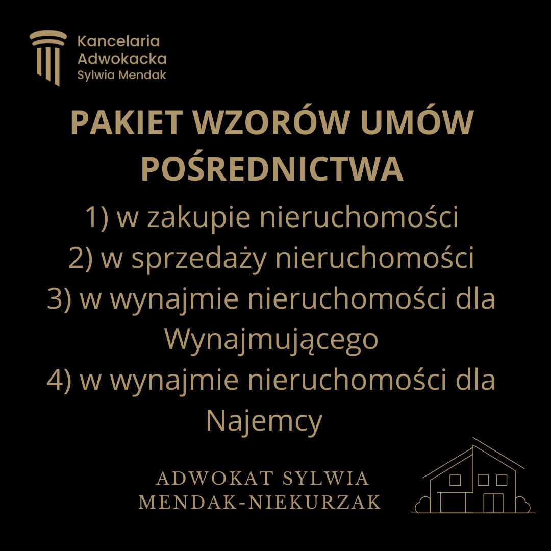 Pakiet wzorów umów pośrednictwa wraz z omówieniem (4 wzory)