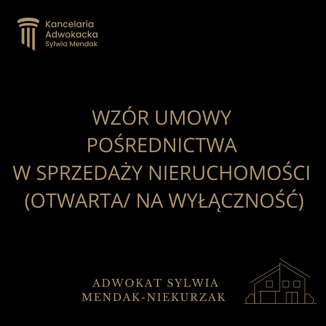 Wzór umowy pośrednictwa w sprzedaży nieruchomości