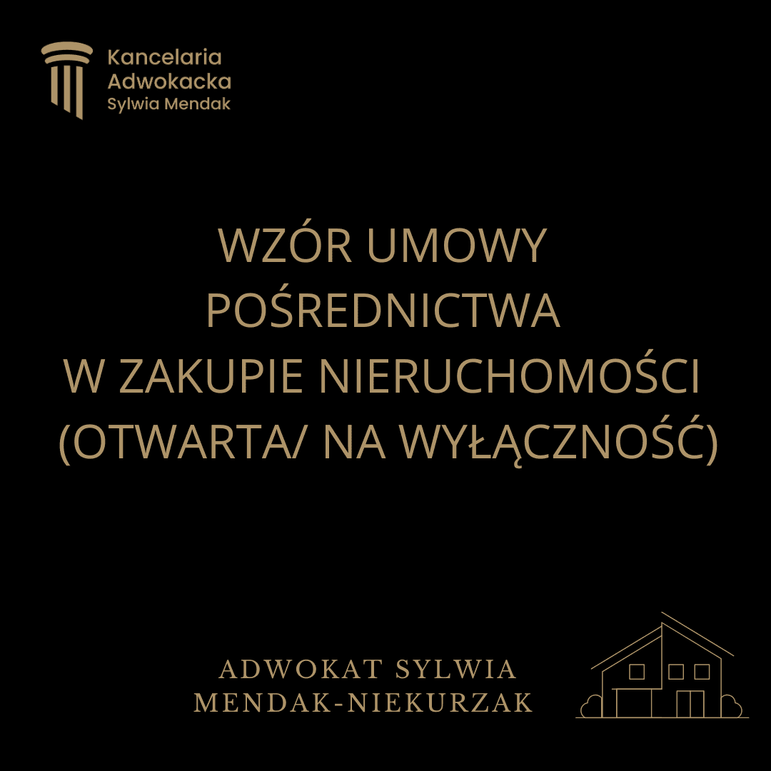 Wzór umowy pośrednictwa w zakupie nieruchomości